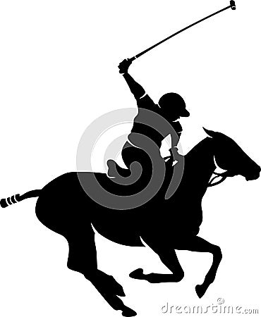 Rider horse polo on Polo Pony Vector Illustration